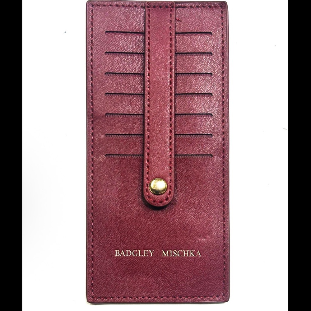 Badgley Mischka Plum Card Holder NWT